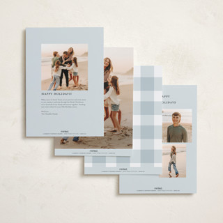 This is a snow holiday photo cards with standard by Kelly Schmidt called minimalist sidebar printing on recycled smooth signature in standard