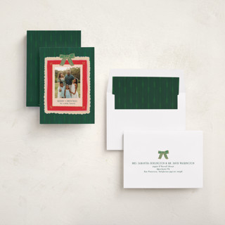 This is a evergreen holiday photo cards with standard by Julie Murray called painted frames printing on recycled smooth signature in standard