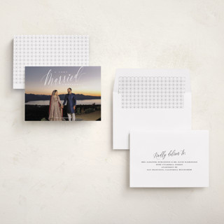 This is a snow holiday photo cards with standard by Nicoletta Savod called very married christmas printing on recycled smooth signature in standard