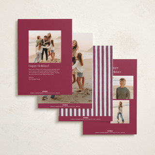 This is a berry holiday photo cards with standard by Pati Cascino called gibson printing on recycled smooth signature in standard