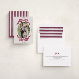 This is a berry holiday photo cards with standard by Pati Cascino called gibson printing on recycled smooth signature in standard