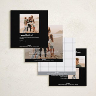 This is a coal holiday photo cards with standard by Lucrecia Caporale called minimal border printing on recycled smooth signature in standard