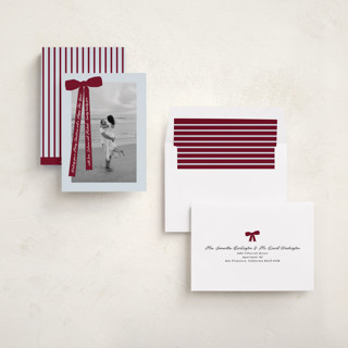 This is a mulled wine holiday photo cards with standard by Pati Cascino called robin printing on recycled smooth signature in standard