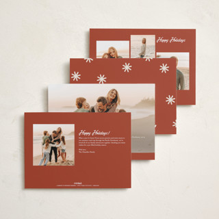 This is a rust holiday photo cards with standard by Ani Somi called retro writing printing on recycled smooth signature in standard