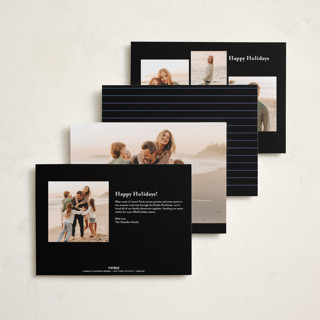 This is a coal holiday photo cards with standard by Mansi Verma called scripted holiday printing on recycled smooth signature in standard