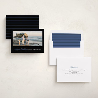 This is a coal holiday photo cards with standard by Mansi Verma called scripted holiday printing on recycled smooth signature in standard