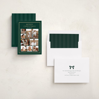 This is a pine holiday photo cards with standard by Stacey Meacham called christmas collage printing on recycled smooth signature in standard