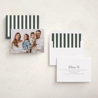 This is a blizzard holiday photo cards with standard by Wildfield Paper Co called retro modern printing on recycled smooth signature in standard