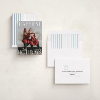 This is a cotton holiday photo cards with standard by Angela Thompson called elegant holiday printing on recycled smooth signature in standard
