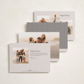 This is a linen holiday photo cards with standard by Kelly Schmidt called striped elegance printing on recycled smooth signature in standard