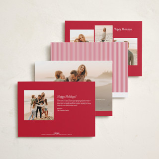 This is a berry holiday photo cards with standard by Kelly Schmidt called striped elegance printing on recycled smooth signature in standard