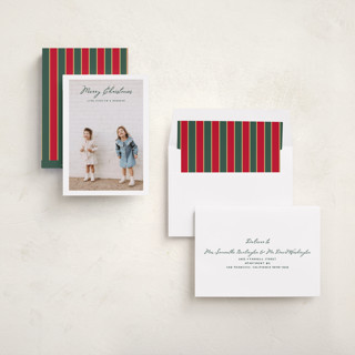 This is a elf shoes holiday photo cards with standard by Benita Crandall called vintage joy printing on recycled smooth signature in standard