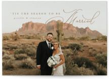 This is a brown holiday photo card by Corinne Malesic called Wedding Season with standard printing on recycled smooth signature in standard.