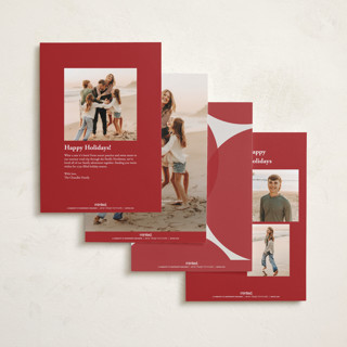 This is a tinsel holiday photo cards with standard by Brianne Larsen called round overlap printing on recycled smooth signature in standard