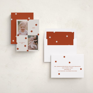 This is a santa holiday photo cards with standard by Sumak Studio called duo printing on recycled smooth signature in standard