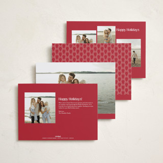 This is a cardinal holiday photo cards with standard by Owl and Toad called address arch printing on recycled smooth signature in standard