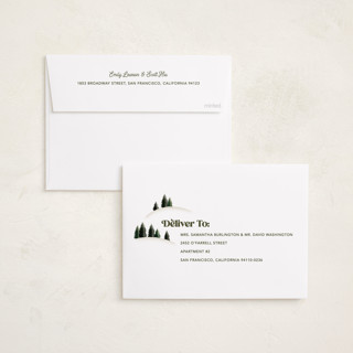 This is a pine holiday photo cards with standard by Robert and Stella called posted printing on recycled smooth signature in standard