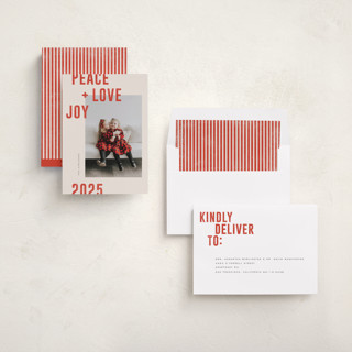 This is a holly berry holiday photo cards with standard by Michelle Taylor called modern winter printing on recycled smooth signature in standard