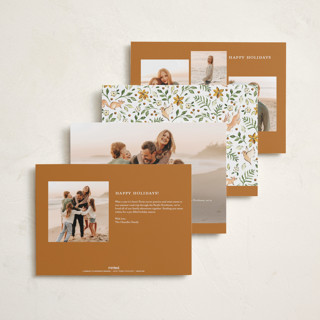 This is a wheat holiday photo cards with standard by Sarah Knight called highlands printing on recycled smooth signature in standard