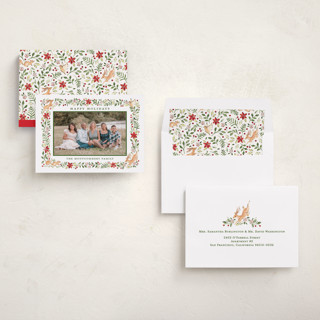 This is a winterberry holiday photo cards with standard by Sarah Knight called highlands printing on recycled smooth signature in standard