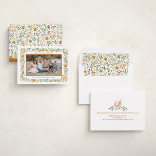 This is a wheat holiday photo cards with standard by Sarah Knight called highlands printing on recycled smooth signature in standard