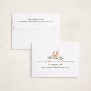 This is a winterberry holiday photo cards with standard by Sarah Knight called highlands printing on recycled smooth signature in standard