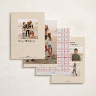 This is a berry holiday photo cards with standard by Kanika Mathur called classic weave printing on recycled smooth signature in standard
