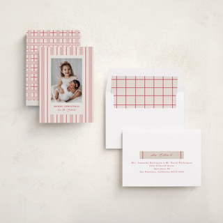 This is a berry holiday photo cards with standard by Kanika Mathur called classic weave printing on recycled smooth signature in standard