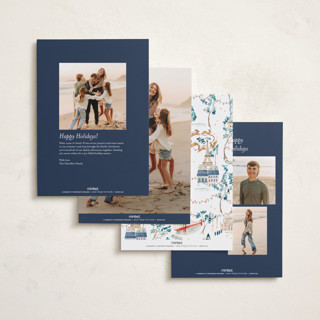 This is a eucalyptus holiday photo cards with standard by Sarah Knight called rockin' around the world printing on recycled smooth signature in standard