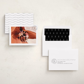 This is a charcoal holiday photo cards with standard by Amy Payne called vacation postcard printing on recycled smooth signature in standard
