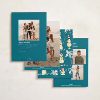 This is a sea turtle holiday photo cards with standard by Sarah Knight called merry luau printing on recycled smooth signature in standard