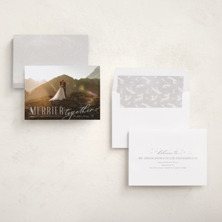 This is a ice holiday photo cards with standard by Anastasia Makarova called so merrier together printing on recycled smooth signature in standard