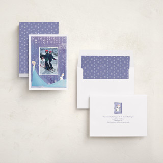 This is a twilight holiday photo cards with standard by Sabrin Deirani called frozen magic holidays printing on recycled smooth signature in standard
