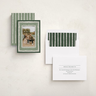 This is a evergreen holiday photo cards with standard by Kercia Jane called painted jubilance printing on recycled smooth signature in standard
