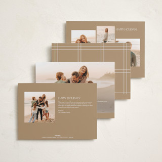 This is a tan holiday photo cards with standard by Nicole Walsh called headliner printing on recycled smooth signature in standard