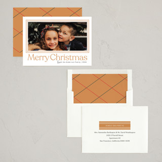 This is a golden holiday photo cards with standard by Ellis called classic berry printing on recycled smooth signature in standard