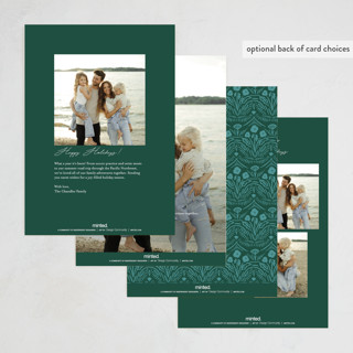 This is a forest holiday photo cards with standard by Julie Murray called winter folk floral printing on recycled smooth signature in standard