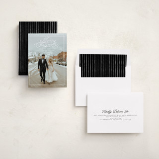 This is a snow holiday photo cards with standard by Anna Elder called a classic christmas printing on recycled smooth signature in standard
