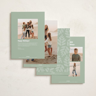 This is a sage holiday photo cards with standard by Mary Kay Garttmeier called new ho ho home printing on recycled smooth signature in standard