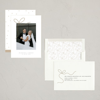 This is a winter holiday photo cards with standard by Yuliya Evseeva called little bow printing on recycled smooth signature in standard