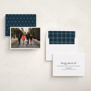 This is a blue jay holiday photo cards with standard by Leah Ragain called what a wonderful life printing on recycled smooth signature in standard