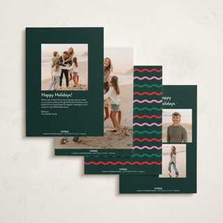 This is a elf shoes holiday photo cards with standard by Everett Paper Goods called fun redux printing on recycled smooth signature in standard
