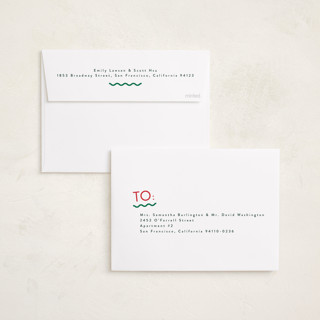 This is a elf shoes holiday photo cards with standard by Everett Paper Goods called fun redux printing on recycled smooth signature in standard