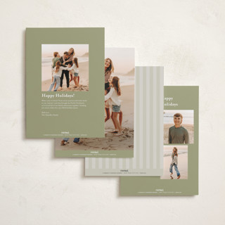 This is a greenery holiday photo cards with standard by Heather Cairl called all evergreen printing on recycled smooth signature in standard
