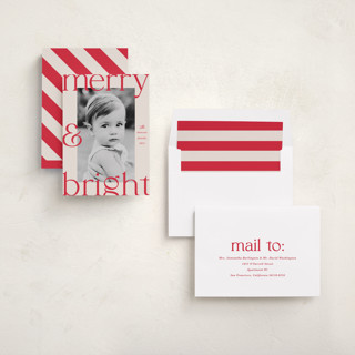 This is a candy cane holiday photo cards with standard by Maria Alou called candy canes printing on recycled smooth signature in standard