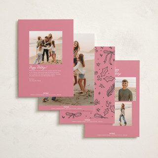 This is a mistletoe holiday photo cards with standard by Pixel and Hank called jottings printing on recycled smooth signature in standard