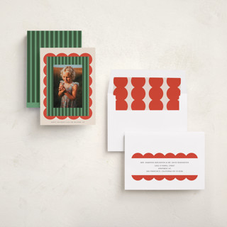 This is a poinsettia holiday photo cards with standard by Morgan Kendall called layered frame printing on recycled smooth signature in standard