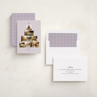 This is a jam holiday photo cards with standard by Adelyn T. called starry tree printing on recycled smooth signature in standard