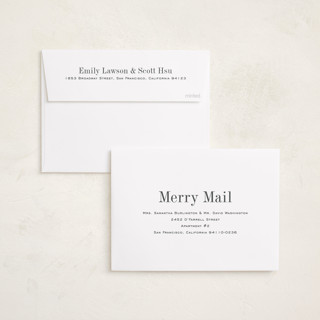 This is a snow holiday photo cards with standard by Megan Davis called eternally merry printing on recycled smooth signature in standard