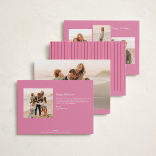 This is a peony holiday photo cards with standard by Baumbirdy called colorful stripes printing on recycled smooth signature in standard